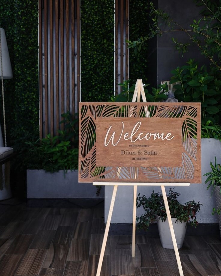 Laser Cut Wooden Wedding Welcome Sign