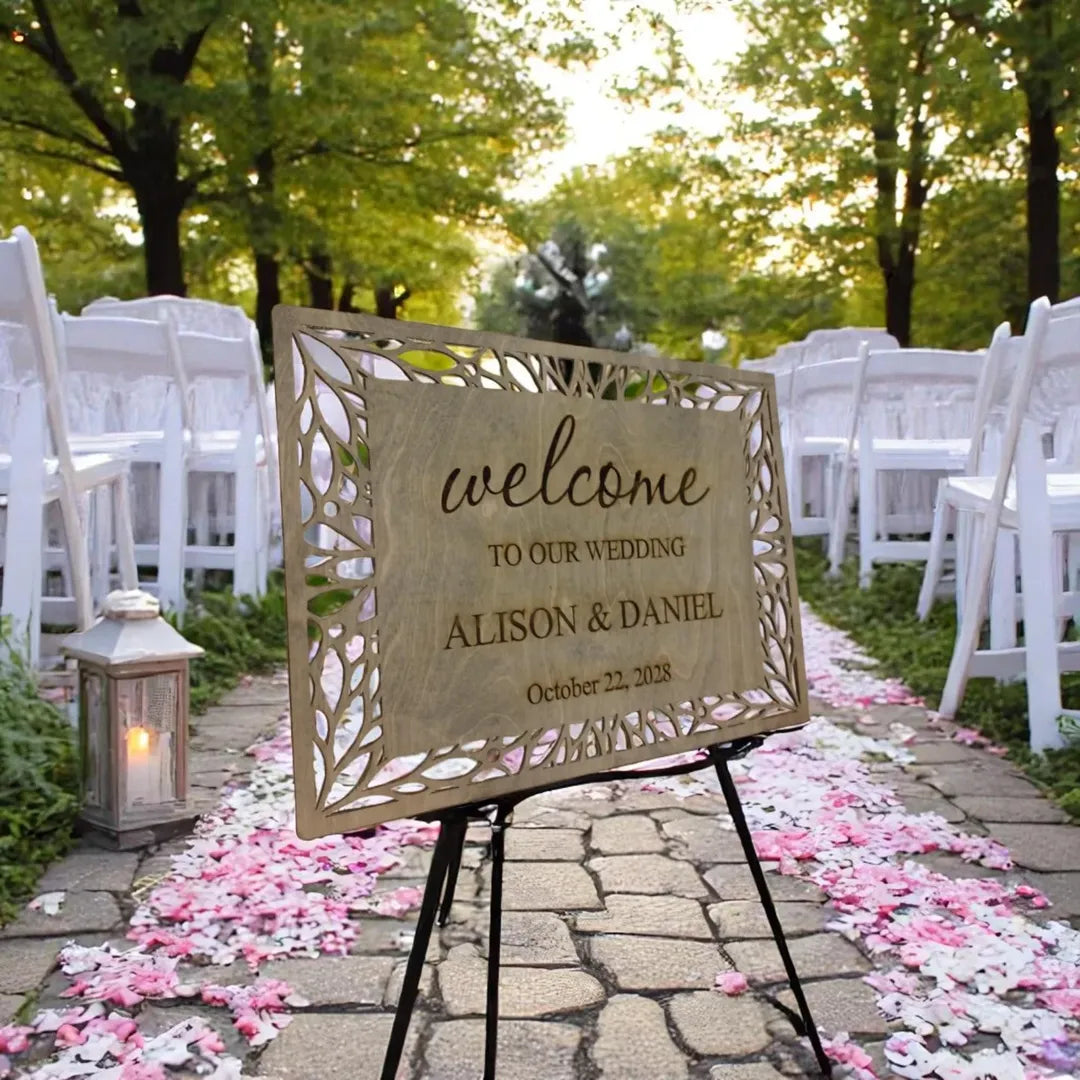 Laser Cut Wooden Wedding Welcome Sign
