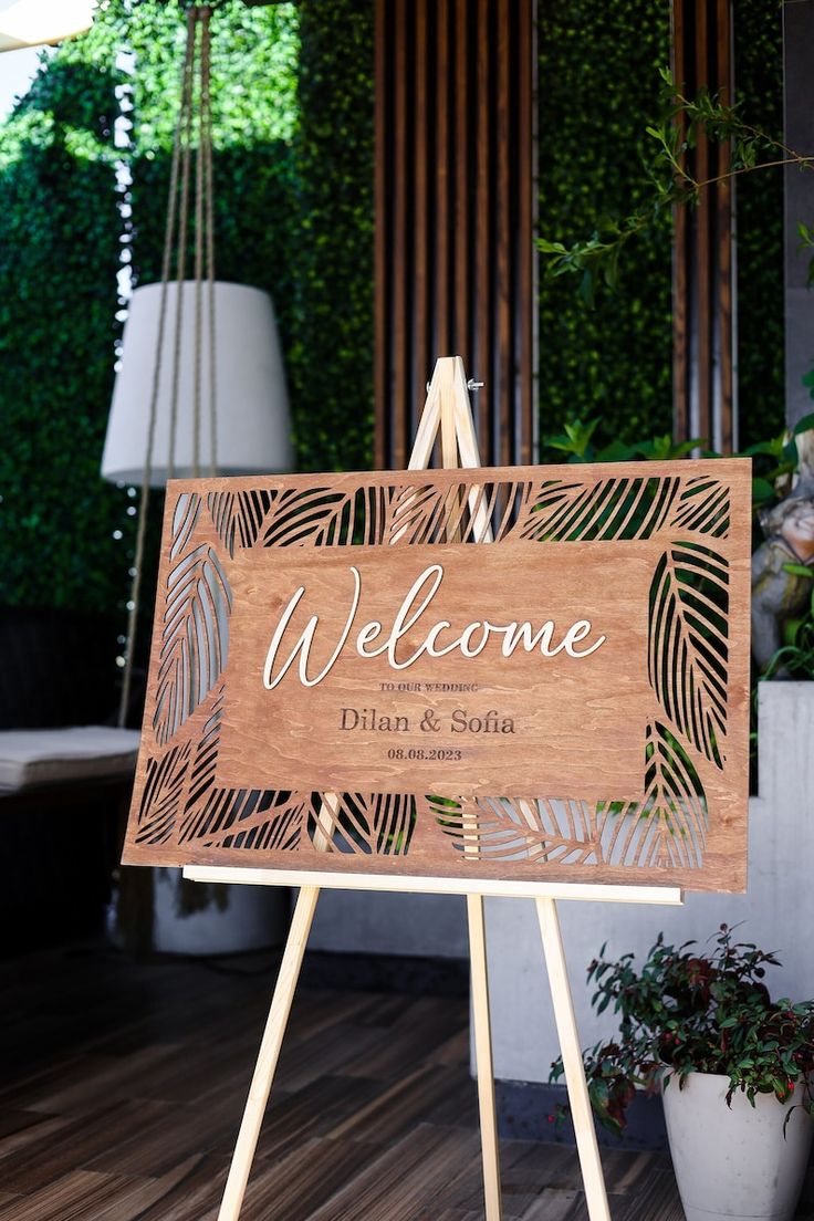 Laser Cut Wooden Wedding Welcome Sign