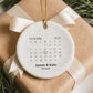 Personalized Wedding Calendar Ornament | Custom Date, Names & Message