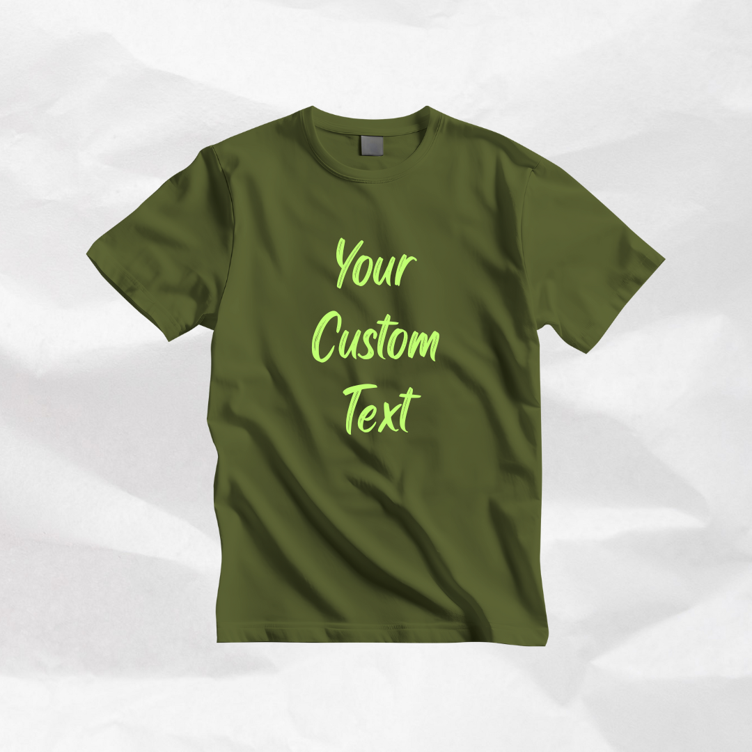 Personalized Youth and Toddler Round Neck T-Shirt With Custom Text