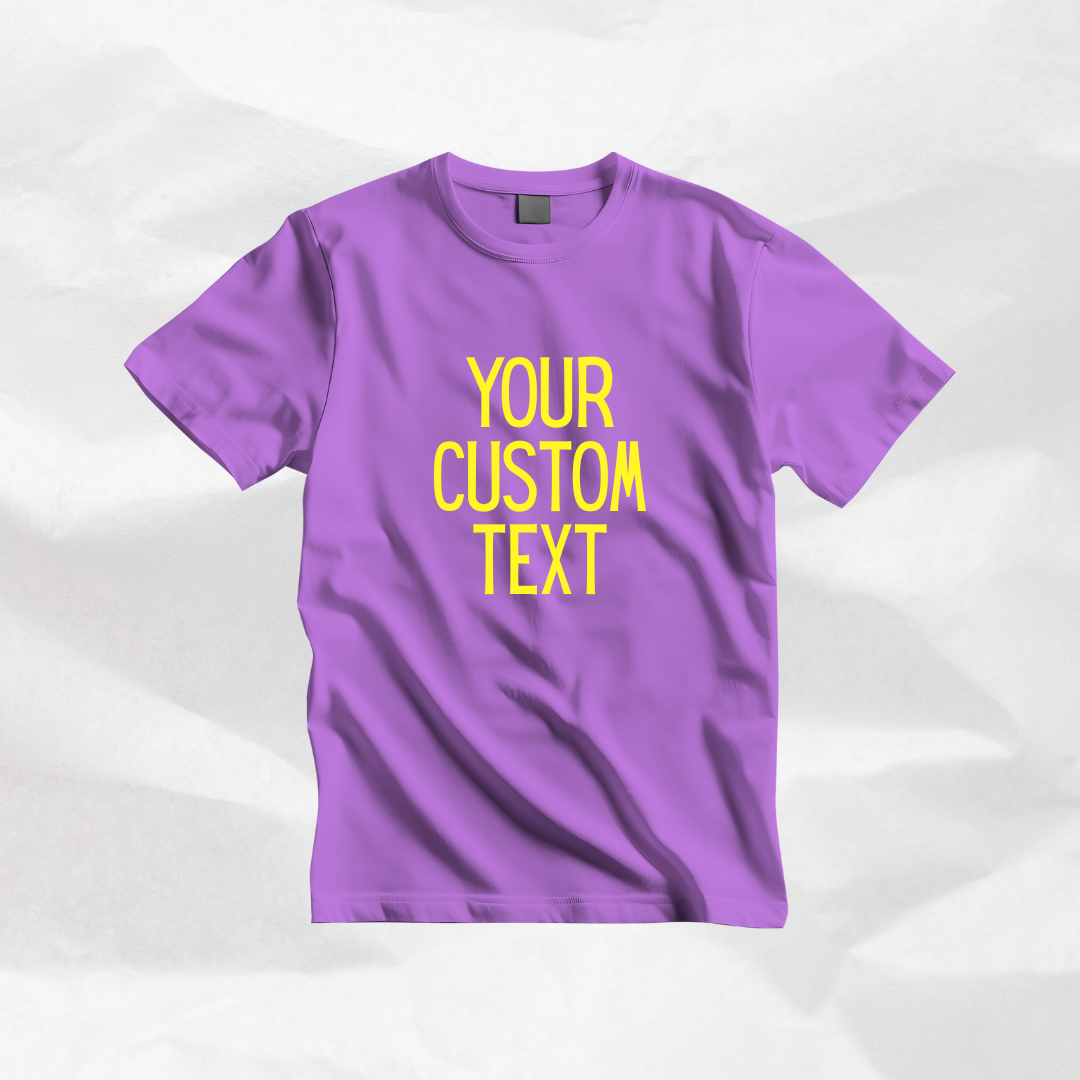Personalized Youth and Toddler Round Neck T-Shirt With Custom Text