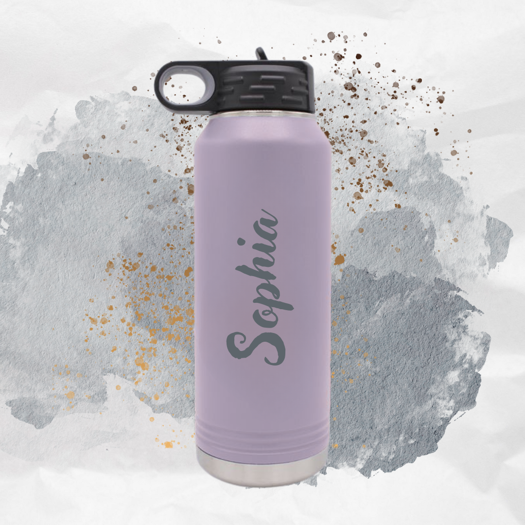 Custom Engraved Insulated Water Bottle With Straw