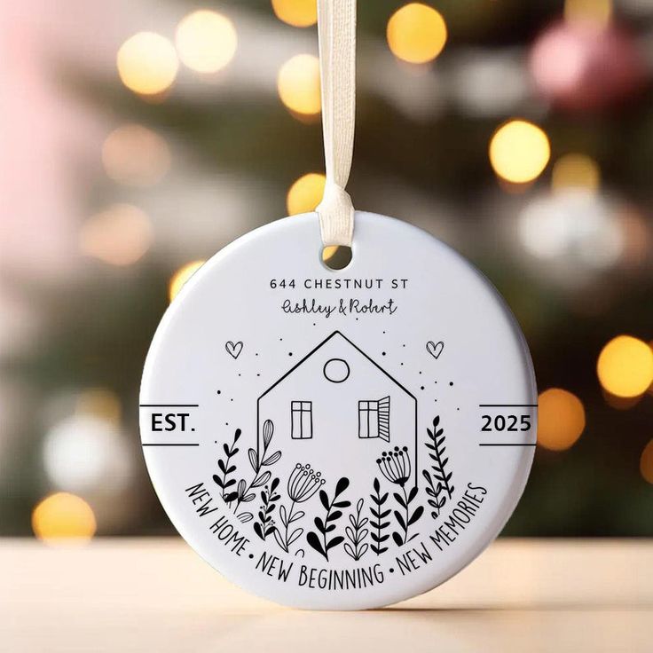 Personalized Wedding Calendar Ornament | Custom Date, Names & Message