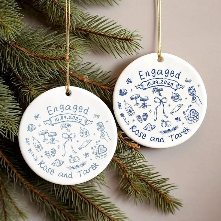 Personalized Wedding Calendar Ornament | Custom Date, Names & Message