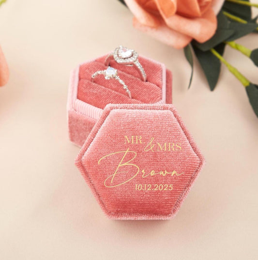 Custom Velvet Wedding Ring Box