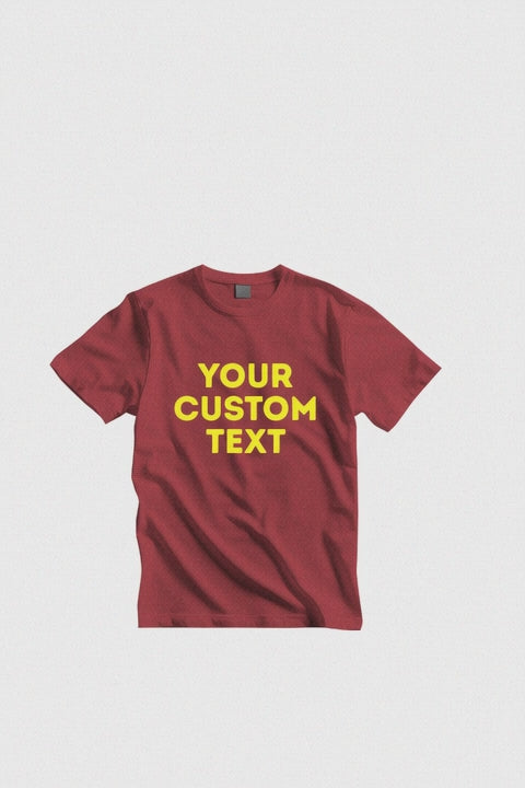 Personalized Youth and Toddler Round Neck T-Shirt With Custom Text
