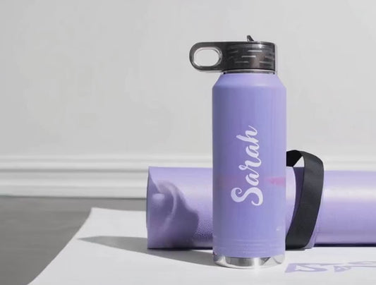 Custom Engraved Insulated Water Bottle With Straw