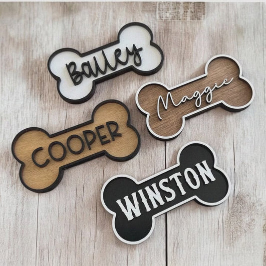 Personalized Dog Bone Name Sign | Custom Crate & Kennel Tag