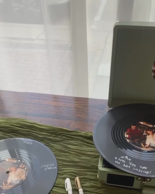 Personalized Vinyl Record Wedding Guest Book