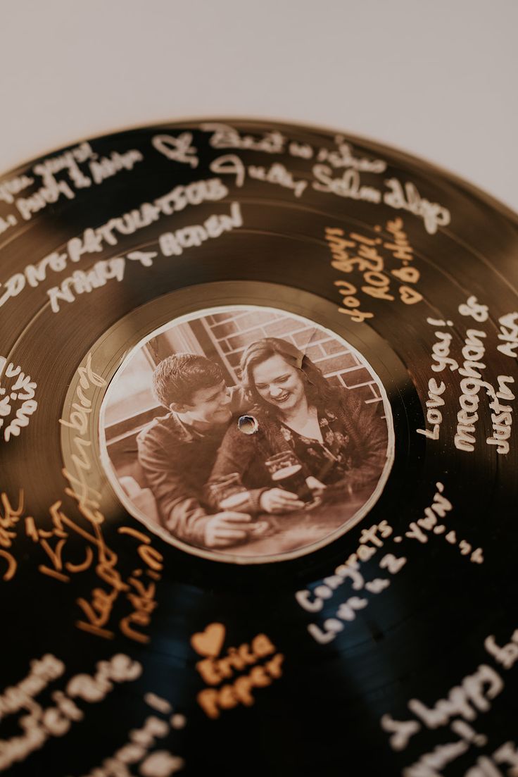 Personalized Vinyl Record Wedding Guest Book