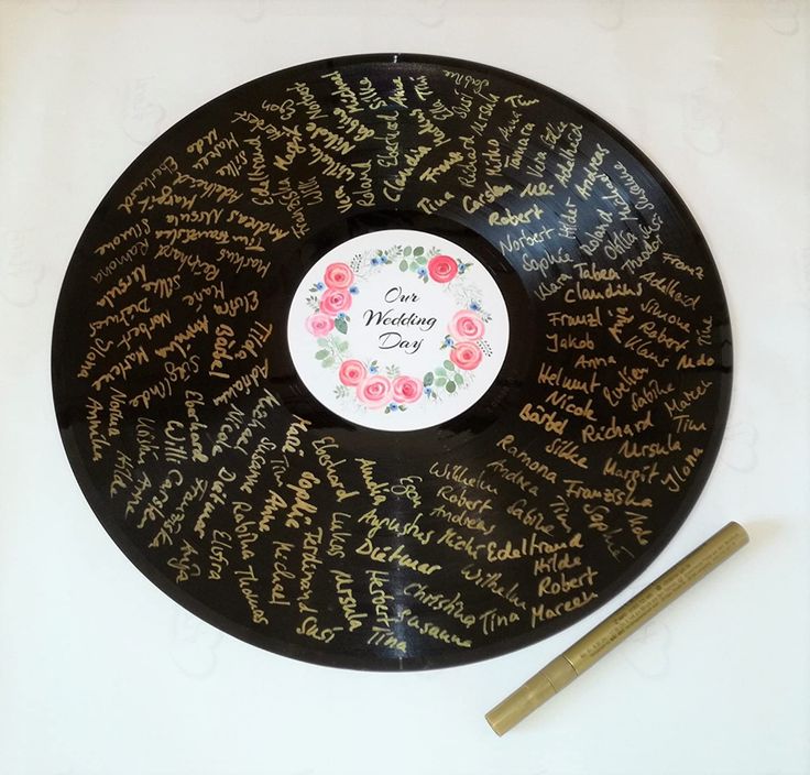 Personalized Vinyl Record Wedding Guest Book