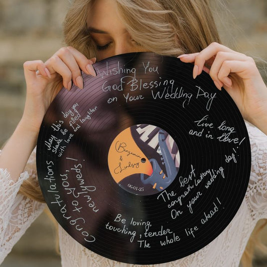 Personalized Vinyl Record Wedding Guest Book