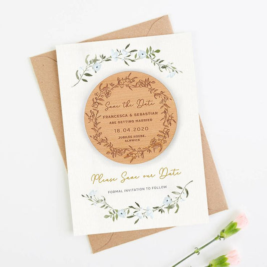 Wooden Save the Date Magnets