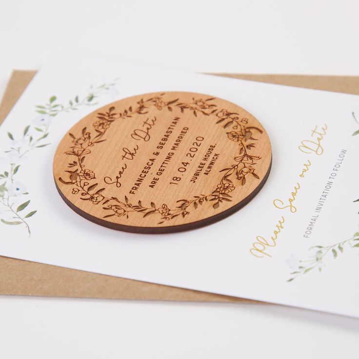 Wooden Save the Date Magnets