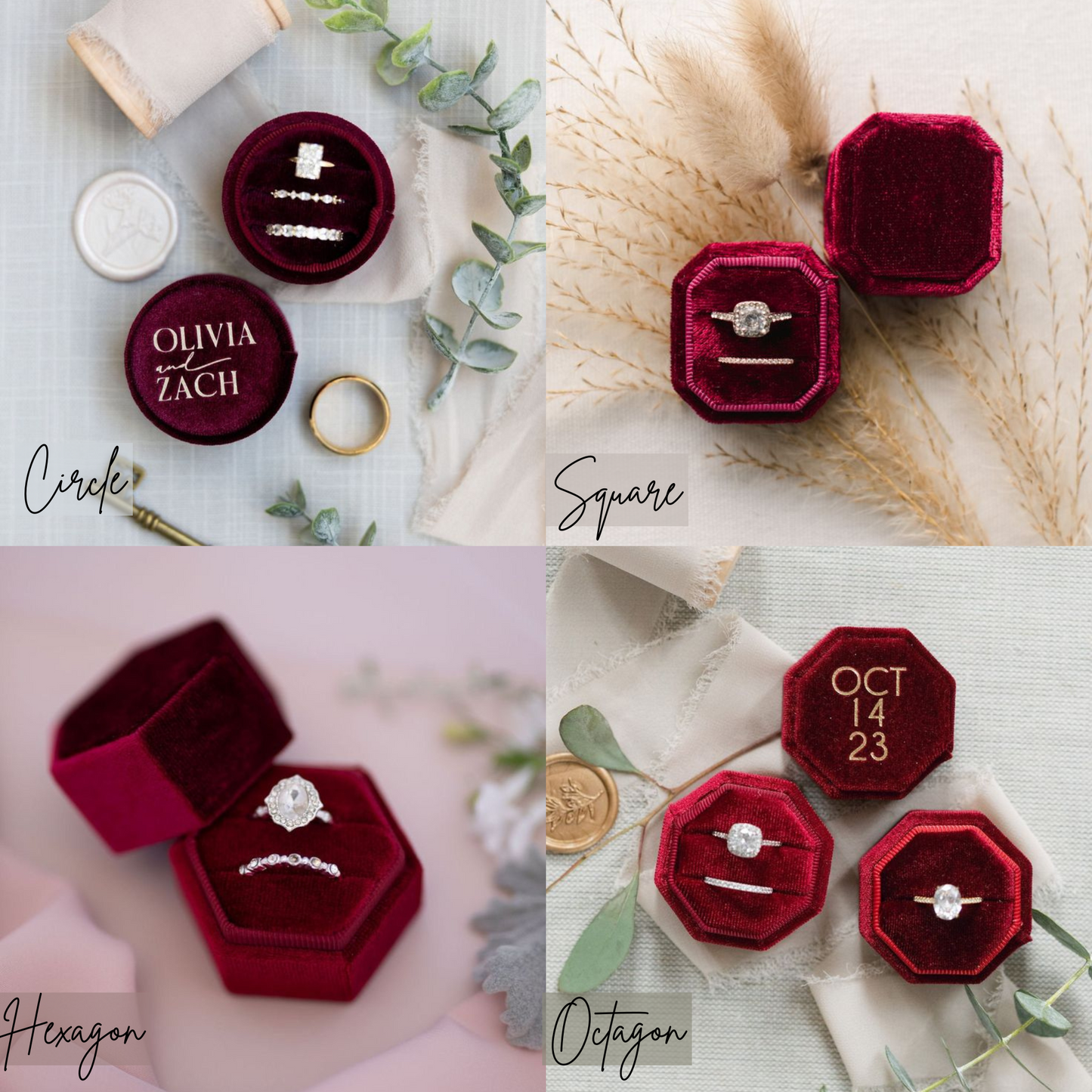Custom Velvet Wedding Ring Box