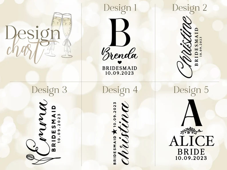 Engraved Bridesmaid Champagne Flutes