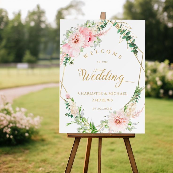 Elegant Acrylic Wedding Welcome Sign