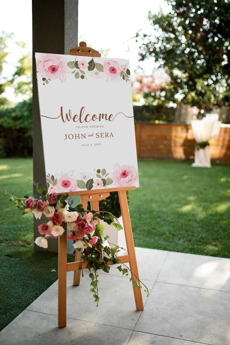 Elegant Acrylic Wedding Welcome Sign